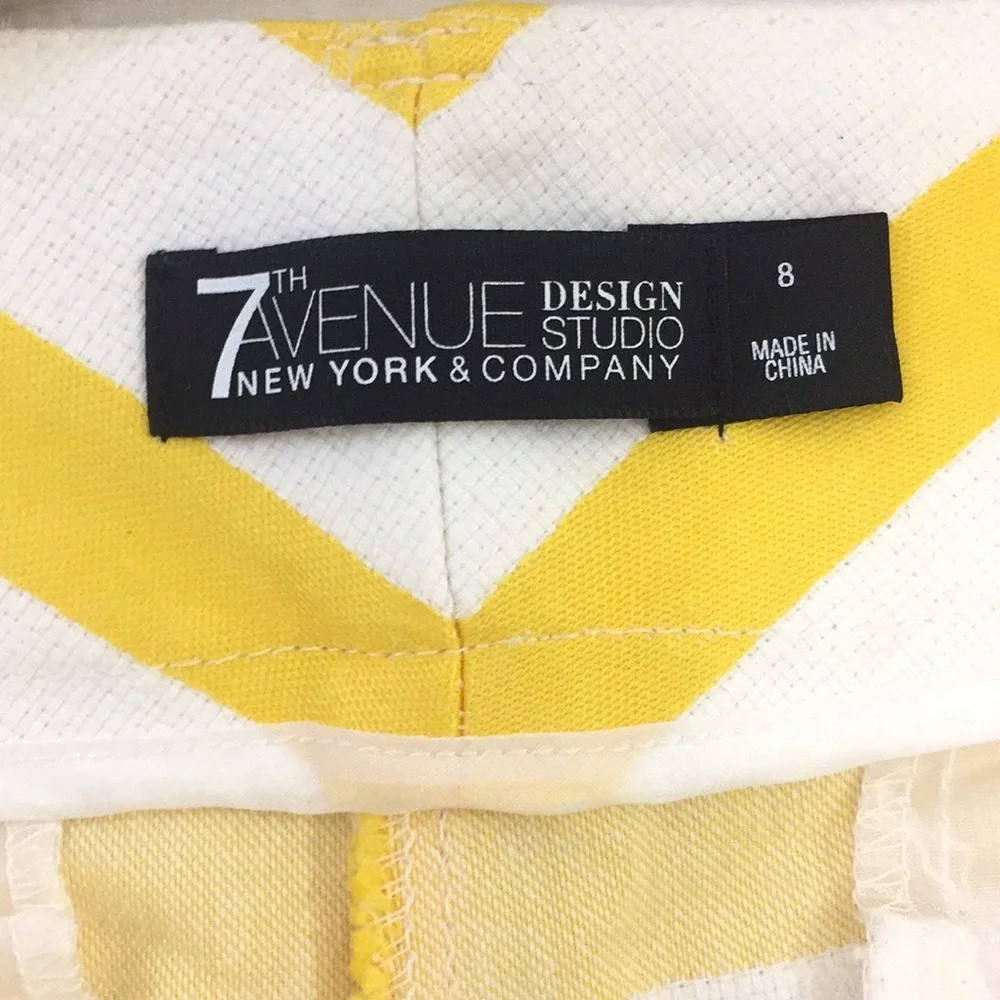 New York & Co. Yellow Striped Shorts